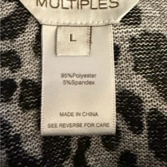 Multiples Women's Animal Print Cowl Neck Sweater, 3/4 Sleeves, Large, NWT - Picture 2 of 13